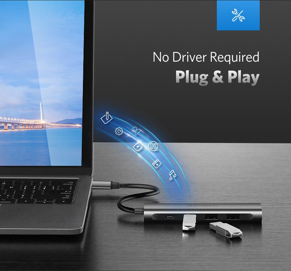 Type C to Multi 3 Ports USB Hubs