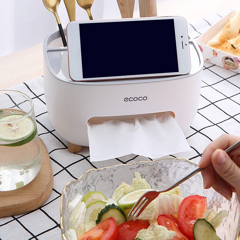 Tissue Box Living Room Dining Room Napkin Holder Household Simple Multi Function Glasses Mobile Phone Storage Box Car Decoration