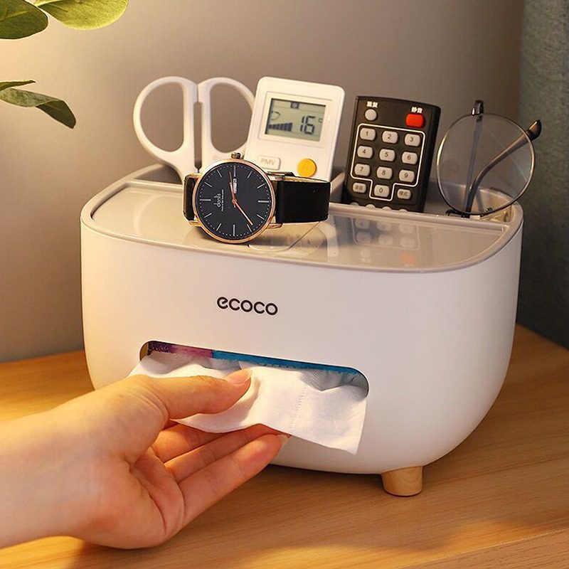 Tissue Box Living Room Dining Room Napkin Holder Household Simple Multi Function Glasses Mobile Phone Storage Box Car Decoration