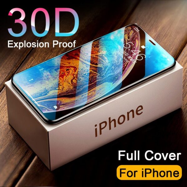 30D Full Cover Tempered Glass for iPhone Models
