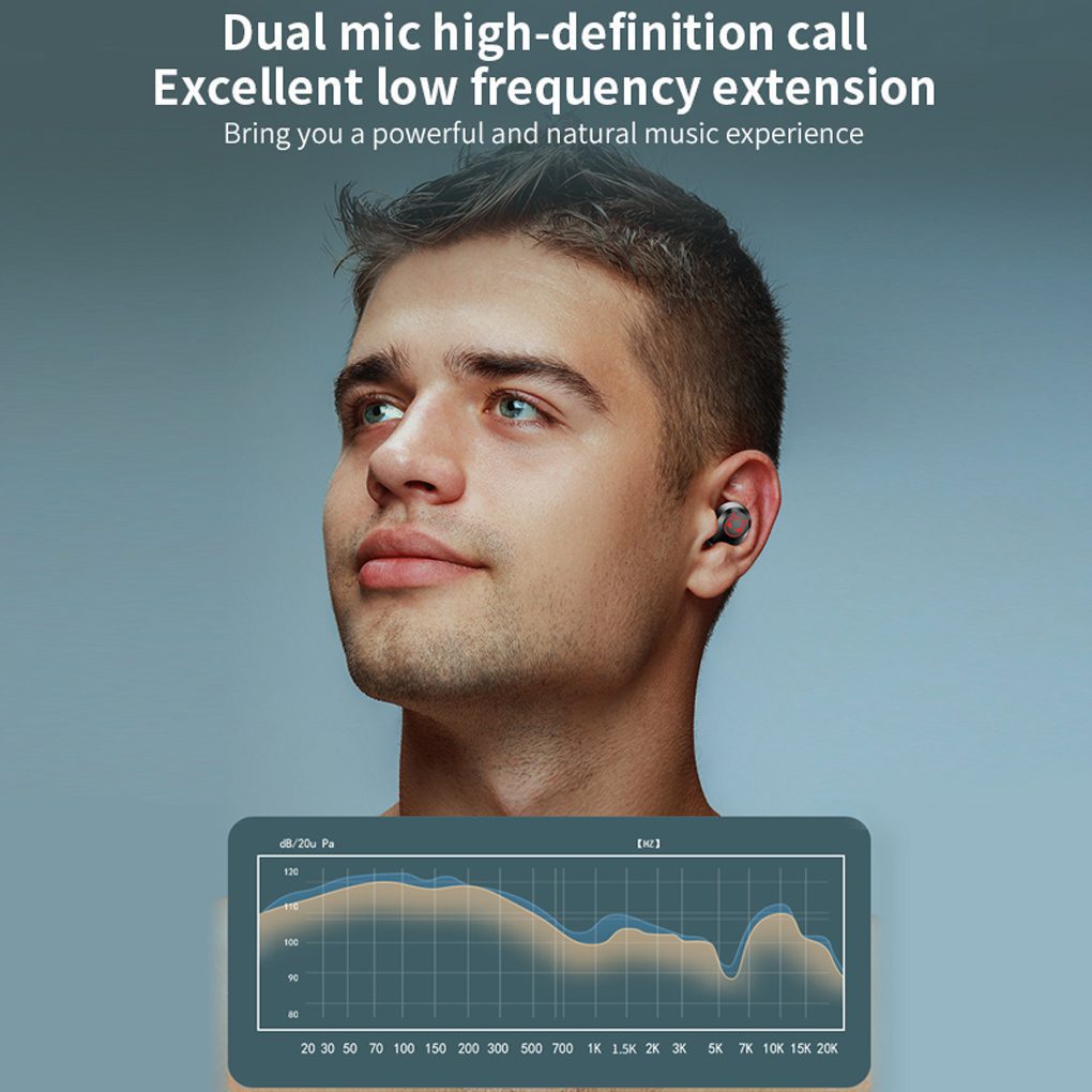 TWS Bluetooth 5.1 Earphones 1200mAh Charging Box Wireless Headphone