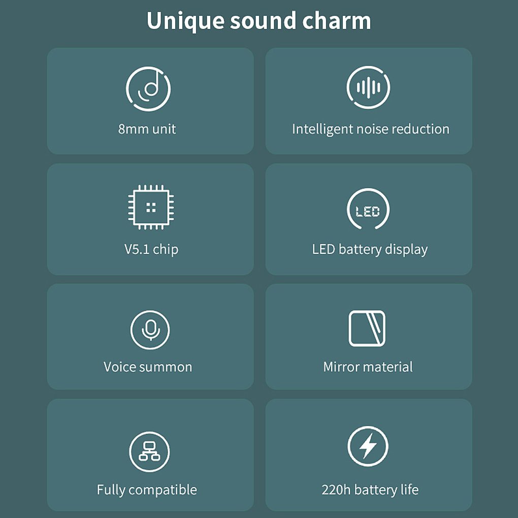 TWS Bluetooth 5.1 Earphones 1200mAh Charging Box Wireless Headphone