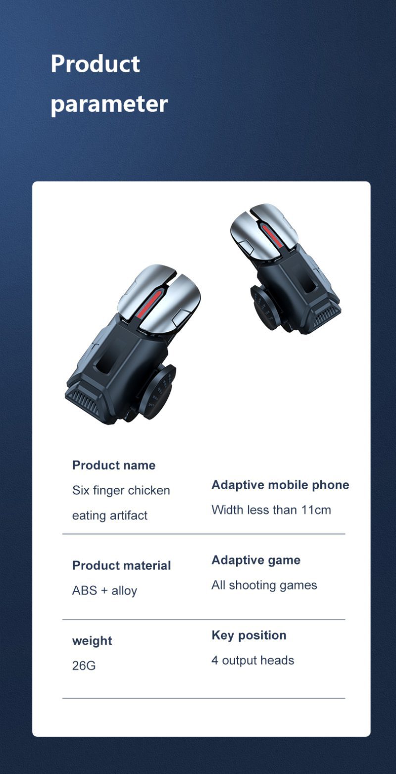 Mobile Game Trigger for PUBG Phone Gaming Controller Alloy Gamepad Joystick Aim Shooting L1R1 Key Button for Mobile Phone