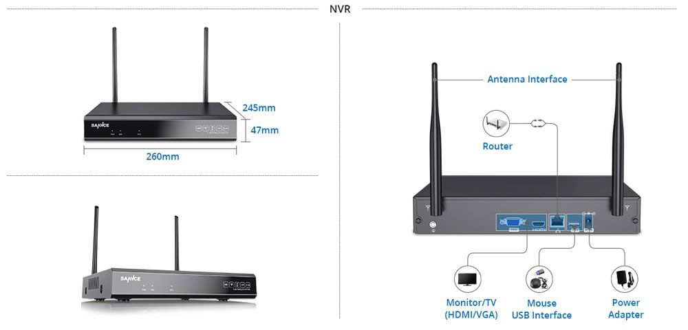 SANNCE 8CH 1080P HD Wifi NVR 2TB HDD CCTV Camera System 2.0MP Waterproof Wireless Security Camera 4/6/8 Camera Surveillance Kits