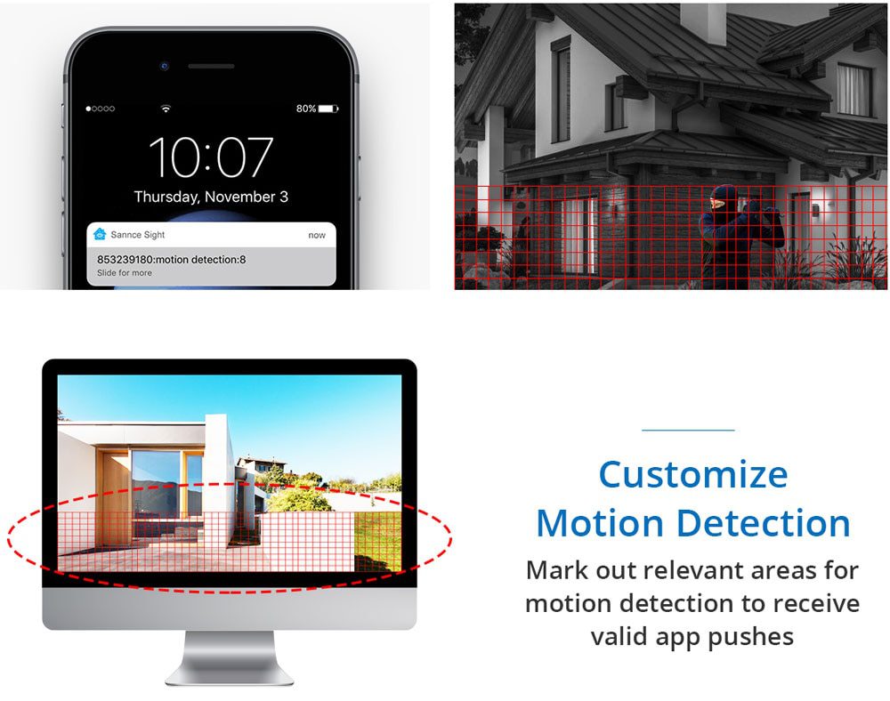SANNCE 8CH 1080P HD Wifi NVR 2TB HDD CCTV Camera System 2.0MP Waterproof Wireless Security Camera 4/6/8 Camera Surveillance Kits