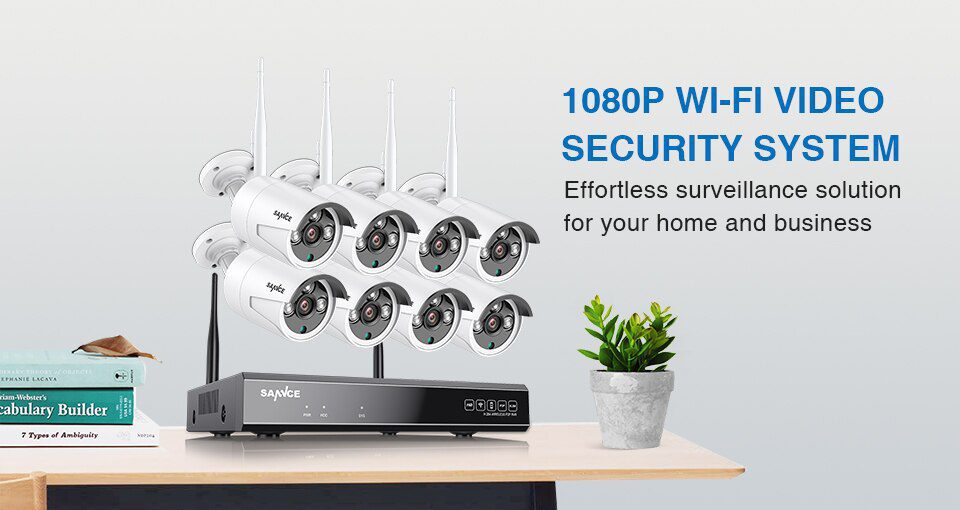 SANNCE 8CH 1080P HD Wifi NVR 2TB HDD CCTV Camera System 2.0MP Waterproof Wireless Security Camera 4/6/8 Camera Surveillance Kits