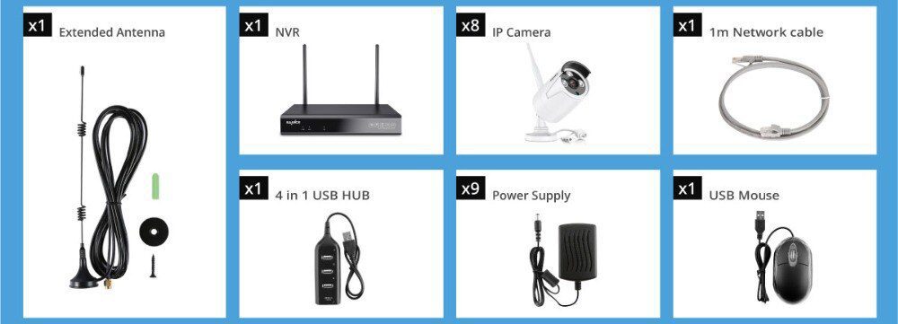 SANNCE 8CH CCTV System Wireless 1080P HD NVR 4/6/8 PCS 2MP IR Outdoor Camera Waterproof Wifi Security System Surveillance Kit