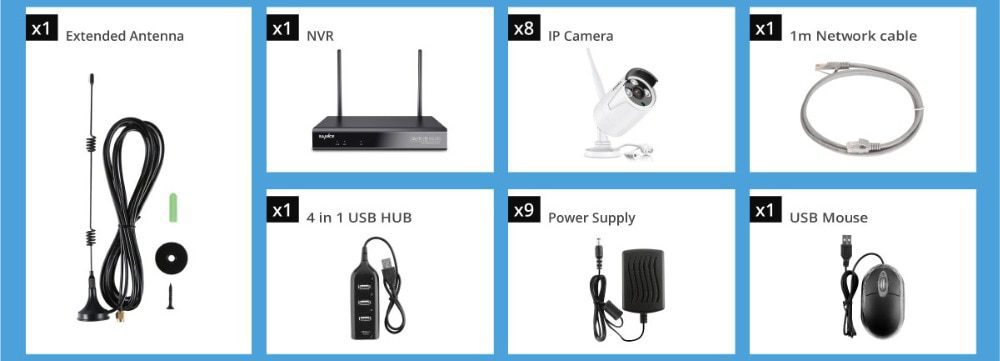 SANNCE 8CH Wireless CCTV System 1080P 2TB HDD 2.0MP NVR IP IR-CUT Outdoor CCTV Camera IP Security System Video Surveillance Kit