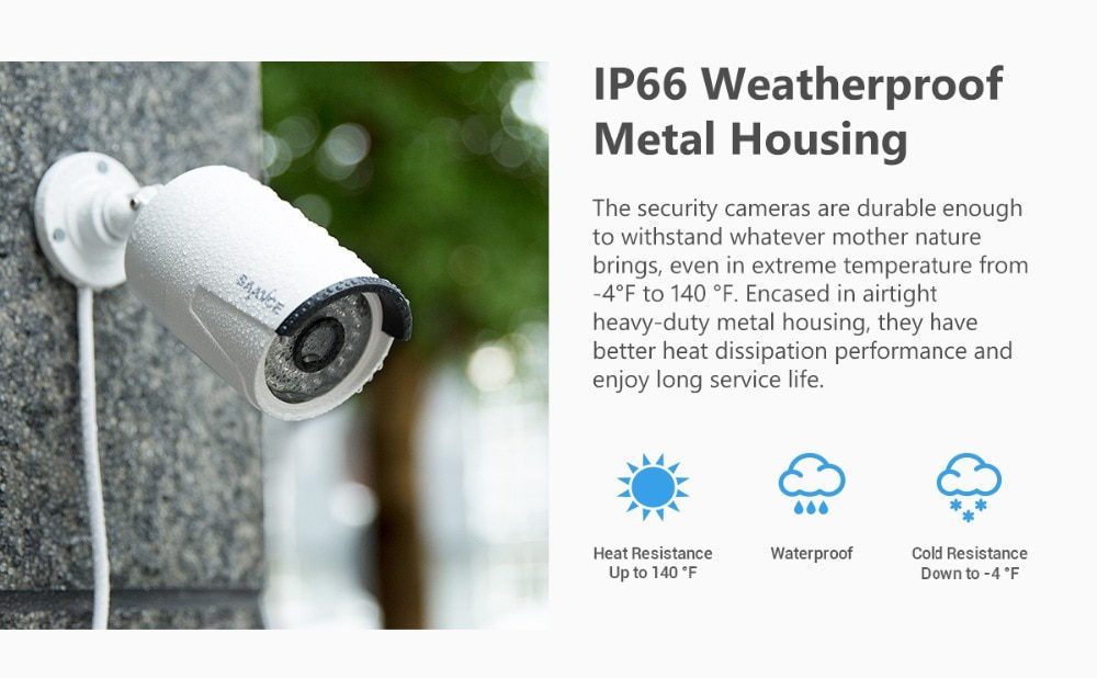 SANNCE 8CH 5MP HD POE Network Video Security System 5MP H.264+ NVR With 4X 5MP 30M EXIR Night Vision Weatherproof IP Camera
