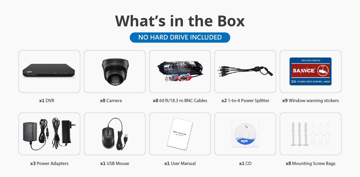 SANNCE 8CH 1080N DVR 1080P Security camera CCTV system 8pcs 1080P CCTV Cameras P2P Outdoor Waterproof Video Surveillance kit SANNCE 8CH 1080N DVR 1080P Security camera CCTV system 8pcs 1080P CCTV Cameras P2P Outdoor Waterproof Video Surveillance kit
