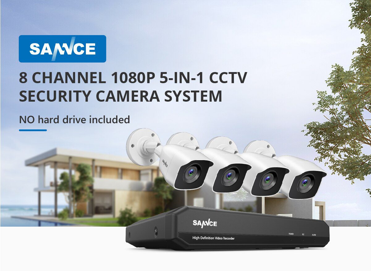 SANNCE 8CH 1080P DVR 1080P CCTV System 4pcs 1080P 2.0MP Security Cameras IR outdoor IP66 Video Surveillance kit motion detection SANNCE 8CH 1080P DVR 1080P CCTV System 4pcs 1080P 2.0MP Security Cameras IR outdoor IP66 Video Surveillance kit motion detection