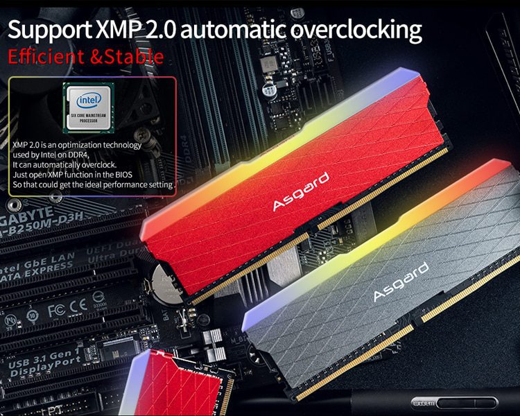 Asgard W2 series RGB RAM ddr4 8GBx2 16GBx2 3200MHz PC4-25600 1.35V dual channel stunning desktop memory ram
