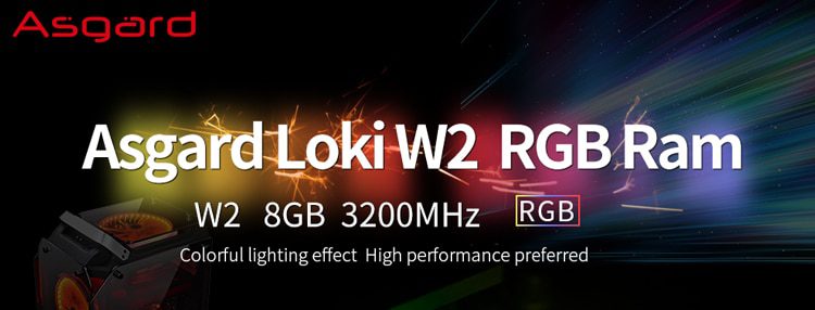 Asgard W2 series RGB RAM ddr4 8GBx2 16GBx2 3200MHz PC4-25600 1.35V dual channel stunning desktop memory ram