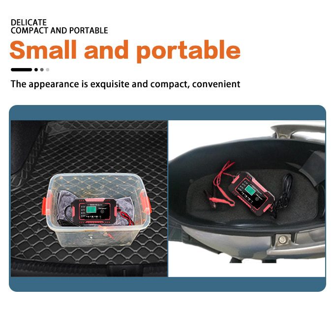 EAFC Full Automatic Car Battery Charger 12V Digital Display Battery Charger Power Puls Repair Chargers Wet Dry Lead Acid