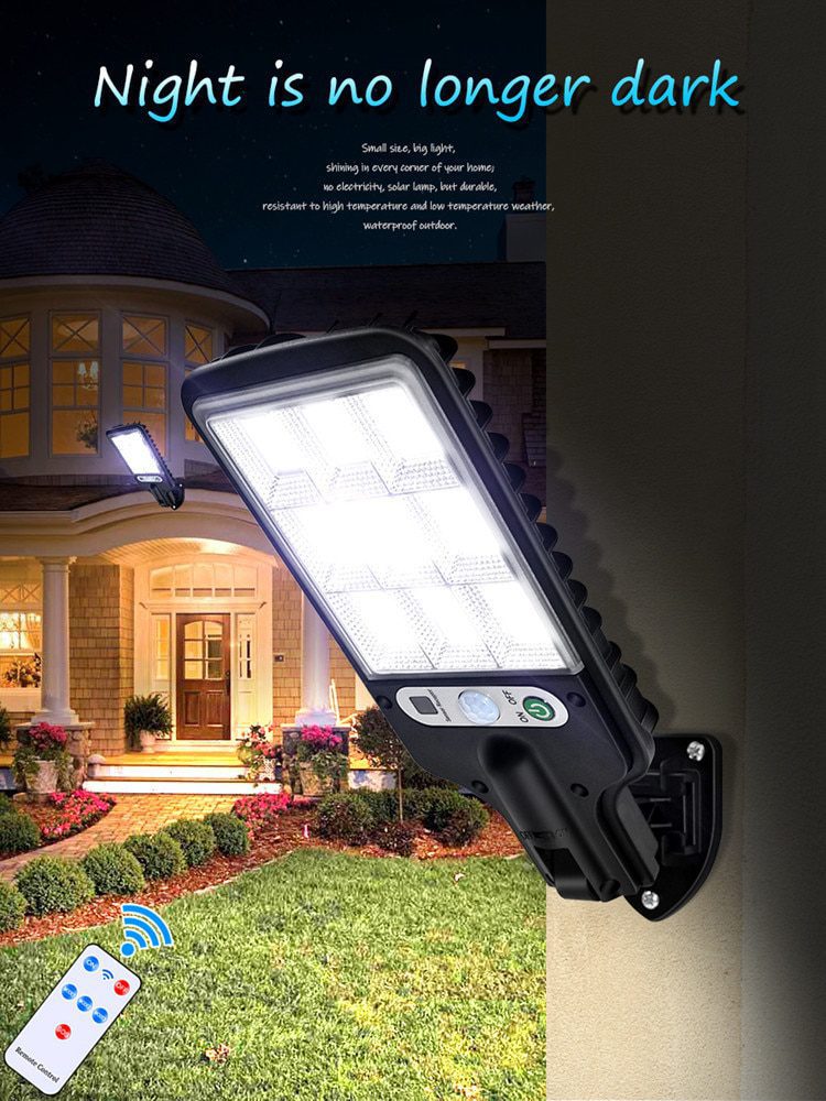 1~6PCs Solar Street Lights Outdoor Solar Lamp With 3 Mode Waterproof Motion Sensor Security Lighting for Garden Patio Path Yard