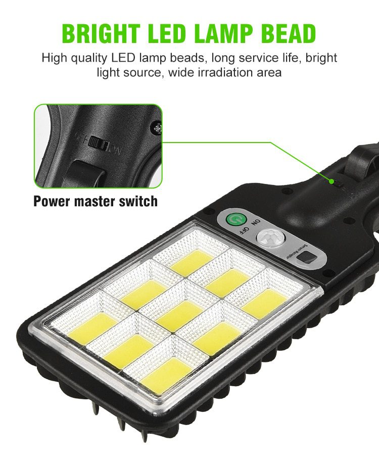 1~6PCs Solar Street Lights Outdoor Solar Lamp With 3 Mode Waterproof Motion Sensor Security Lighting for Garden Patio Path Yard
