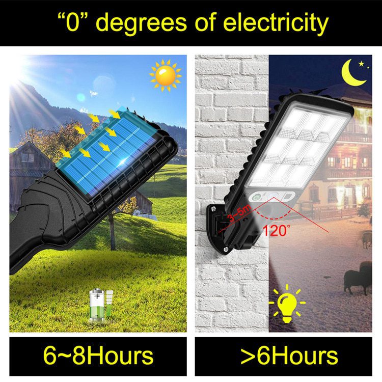 1~6PCs Solar Street Lights Outdoor Solar Lamp With 3 Mode Waterproof Motion Sensor Security Lighting for Garden Patio Path Yard