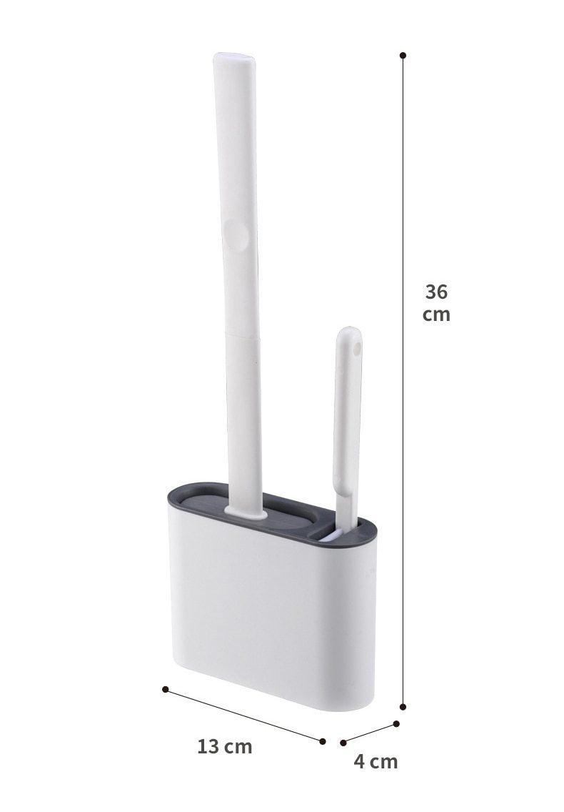 Silicone TPR Toilet Brush and Holder Toilet Bowl Brush with Holder Set Wall Hanging Toilet Brush Silicone Bristles for Floor