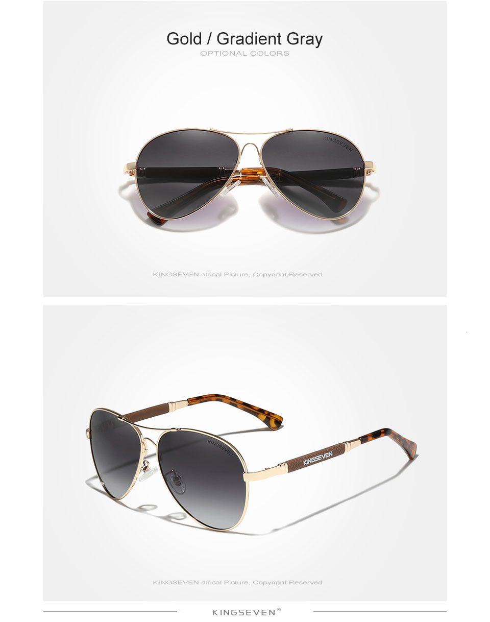 KINGSEVEN 2022 New Trend Quality Titanium Alloy Men's Sunglasses Polarized Sun glasses Women Pilot Mirror Eyewear Oculos de sol