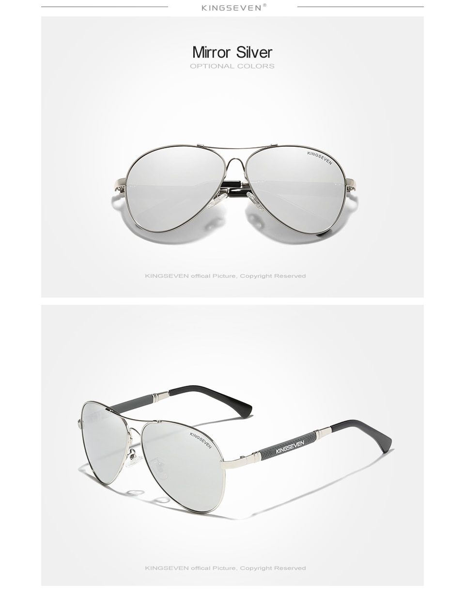 KINGSEVEN 2022 New Trend Quality Titanium Alloy Men's Sunglasses Polarized Sun glasses Women Pilot Mirror Eyewear Oculos de sol