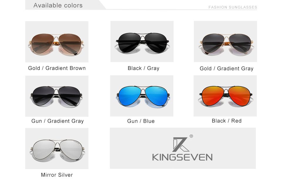 KINGSEVEN 2022 New Trend Quality Titanium Alloy Men's Sunglasses Polarized Sun glasses Women Pilot Mirror Eyewear Oculos de sol