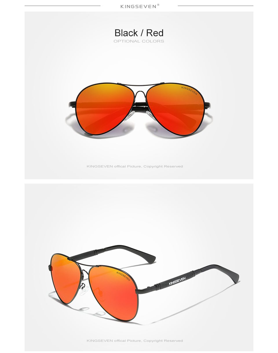 KINGSEVEN 2022 New Trend Quality Titanium Alloy Men's Sunglasses Polarized Sun glasses Women Pilot Mirror Eyewear Oculos de sol