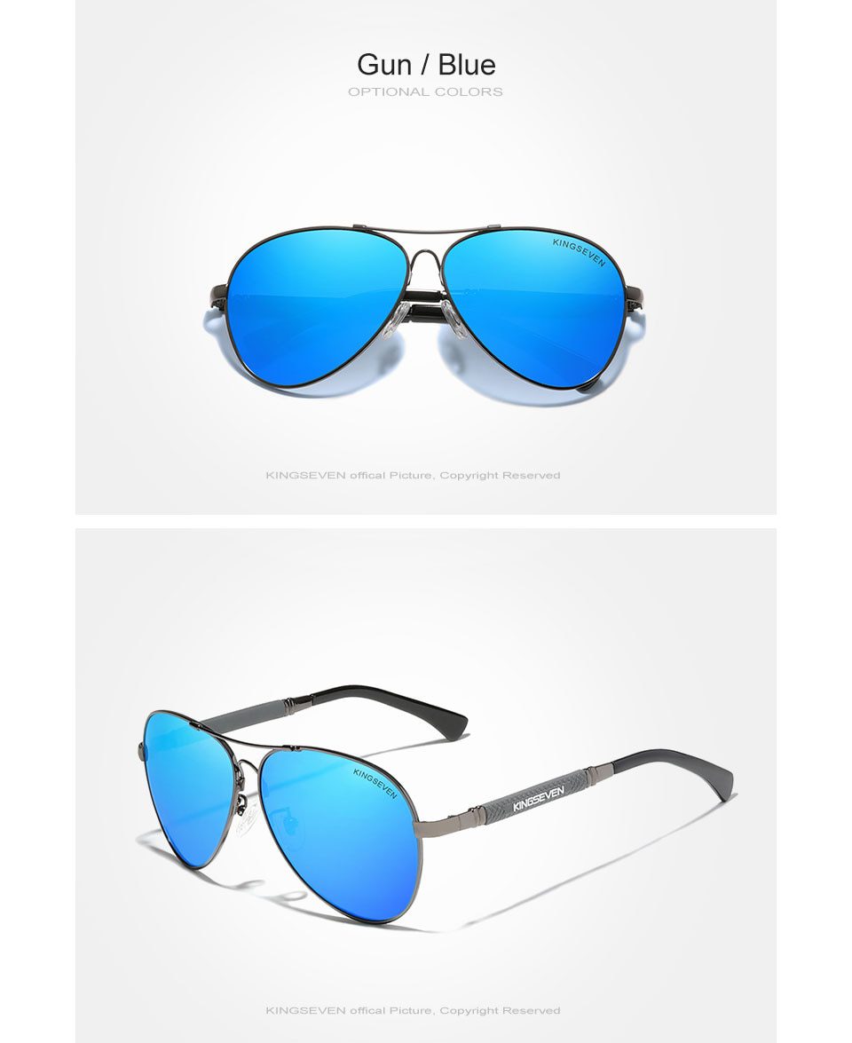 KINGSEVEN 2022 New Trend Quality Titanium Alloy Men's Sunglasses Polarized Sun glasses Women Pilot Mirror Eyewear Oculos de sol