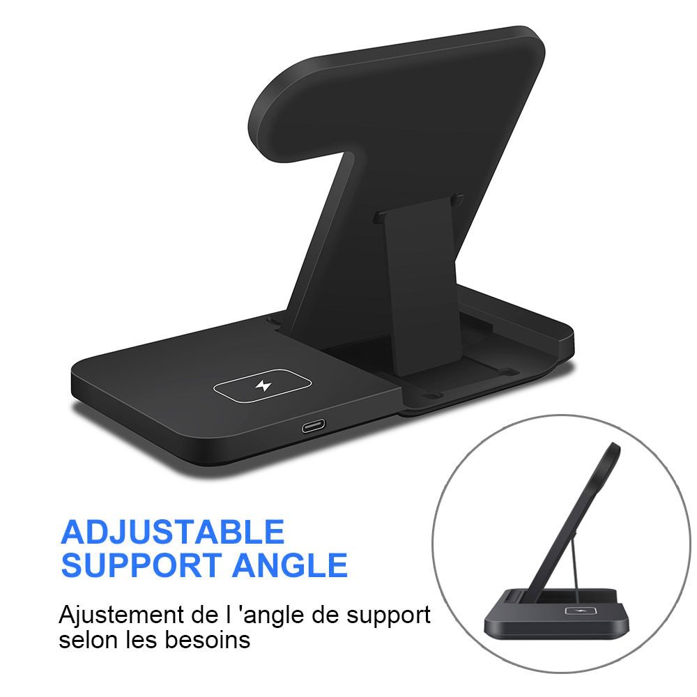 DCAE 15W Fast Wireless Charger Dock Station For iPhone, Apple Watch, Air Pods 3 Pro Charging Stand