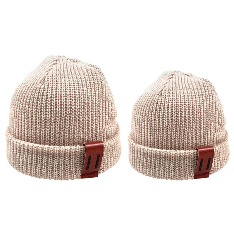 Baby Knit Hat for Boys, Girls Autumn Winter Warm Kids Beanie with Leather Label