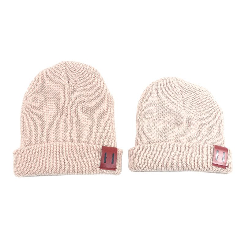 Baby Knit Hat for Boys, Girls Autumn Winter Warm Kids Beanie with Leather Label