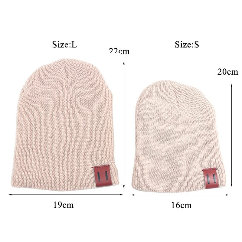 Baby Knit Hat for Boys, Girls Autumn Winter Warm Kids Beanie with Leather Label