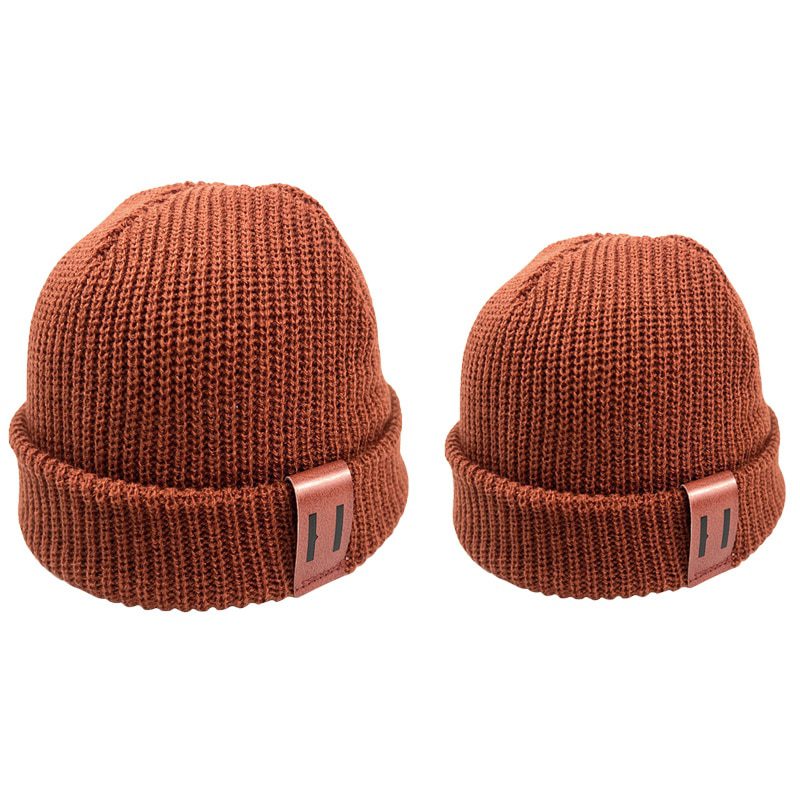 Baby Knit Hat for Boys, Girls Autumn Winter Warm Kids Beanie with Leather Label