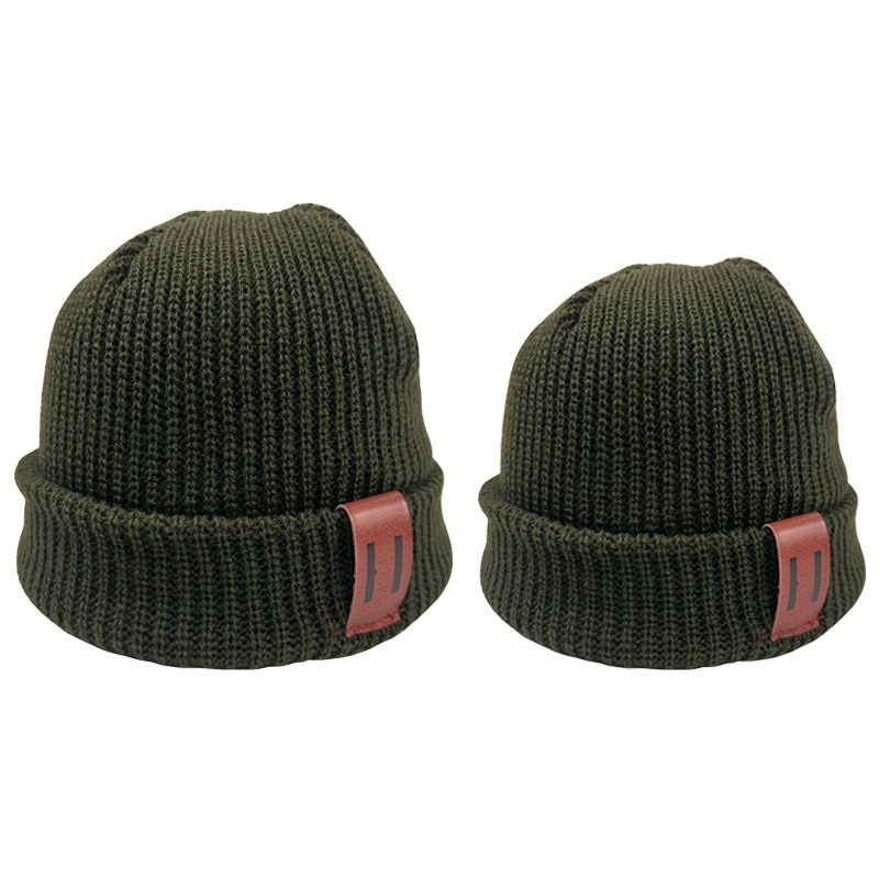 Baby Knit Hat for Boys, Girls Autumn Winter Warm Kids Beanie with Leather Label