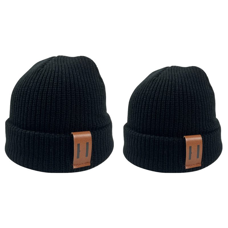 Baby Knit Hat for Boys, Girls Autumn Winter Warm Kids Beanie with Leather Label
